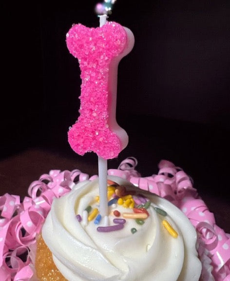 Dog Bone Birthday Candle