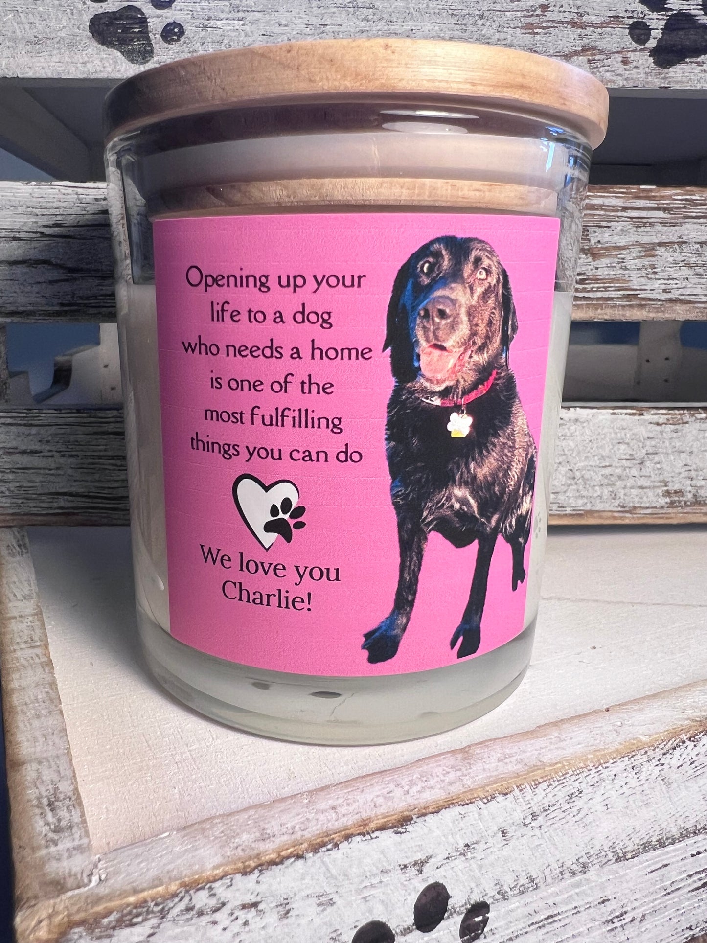 Personalized Pet Photo Candle - Pet Themed Candle