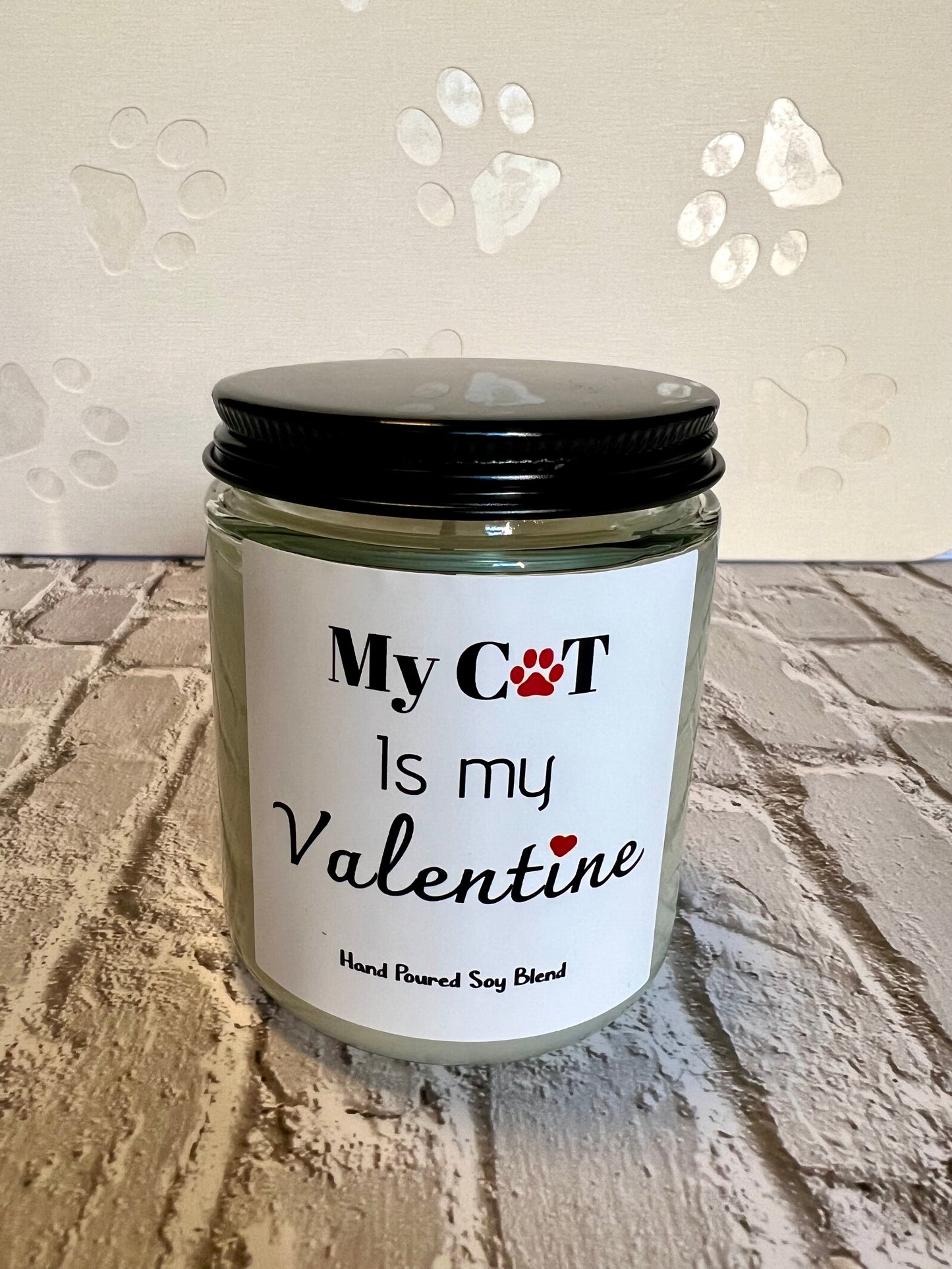 Cat themed coconut soy candle - hand poured