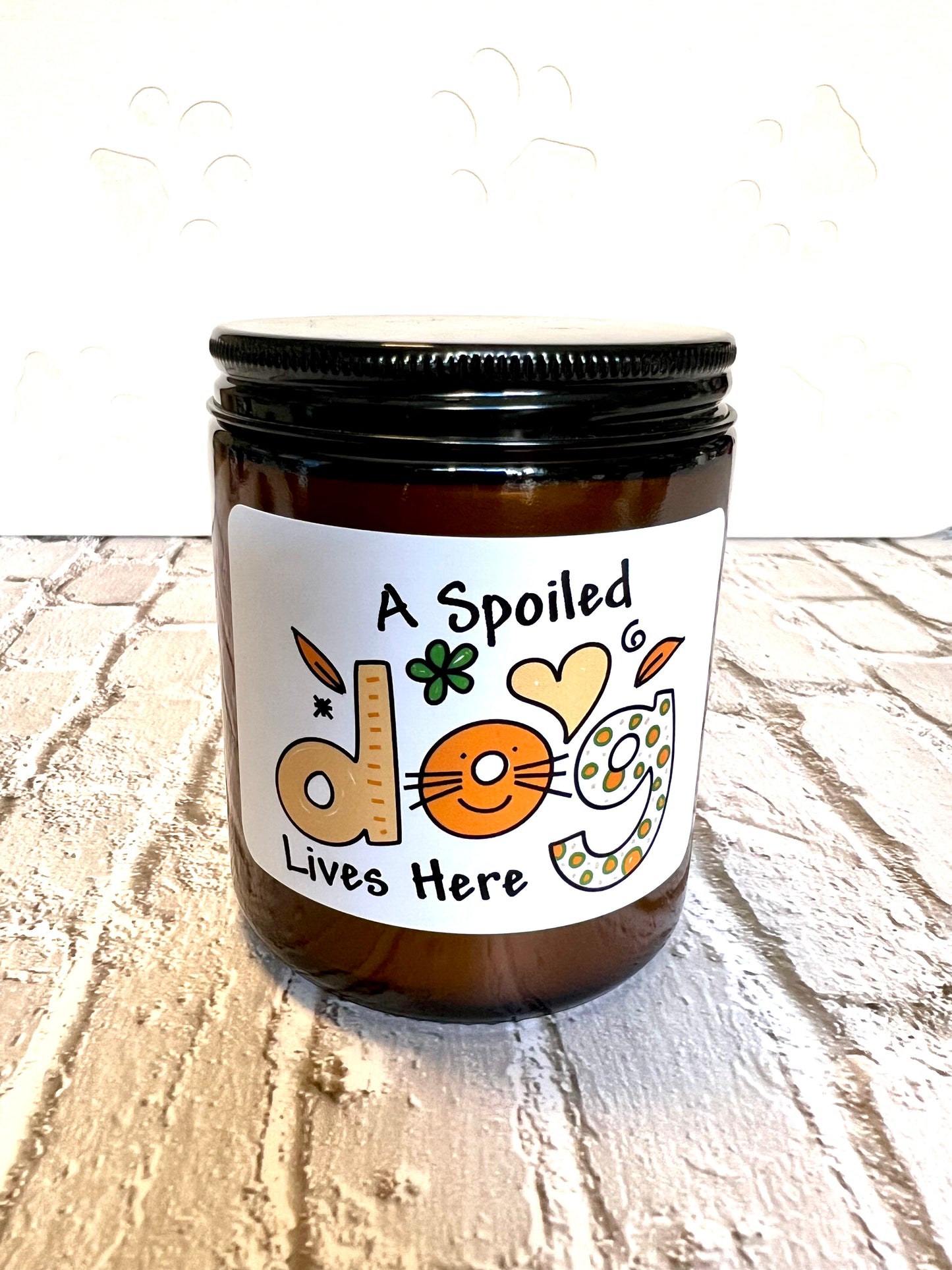 Dog themed coconut soy candle - hand poured