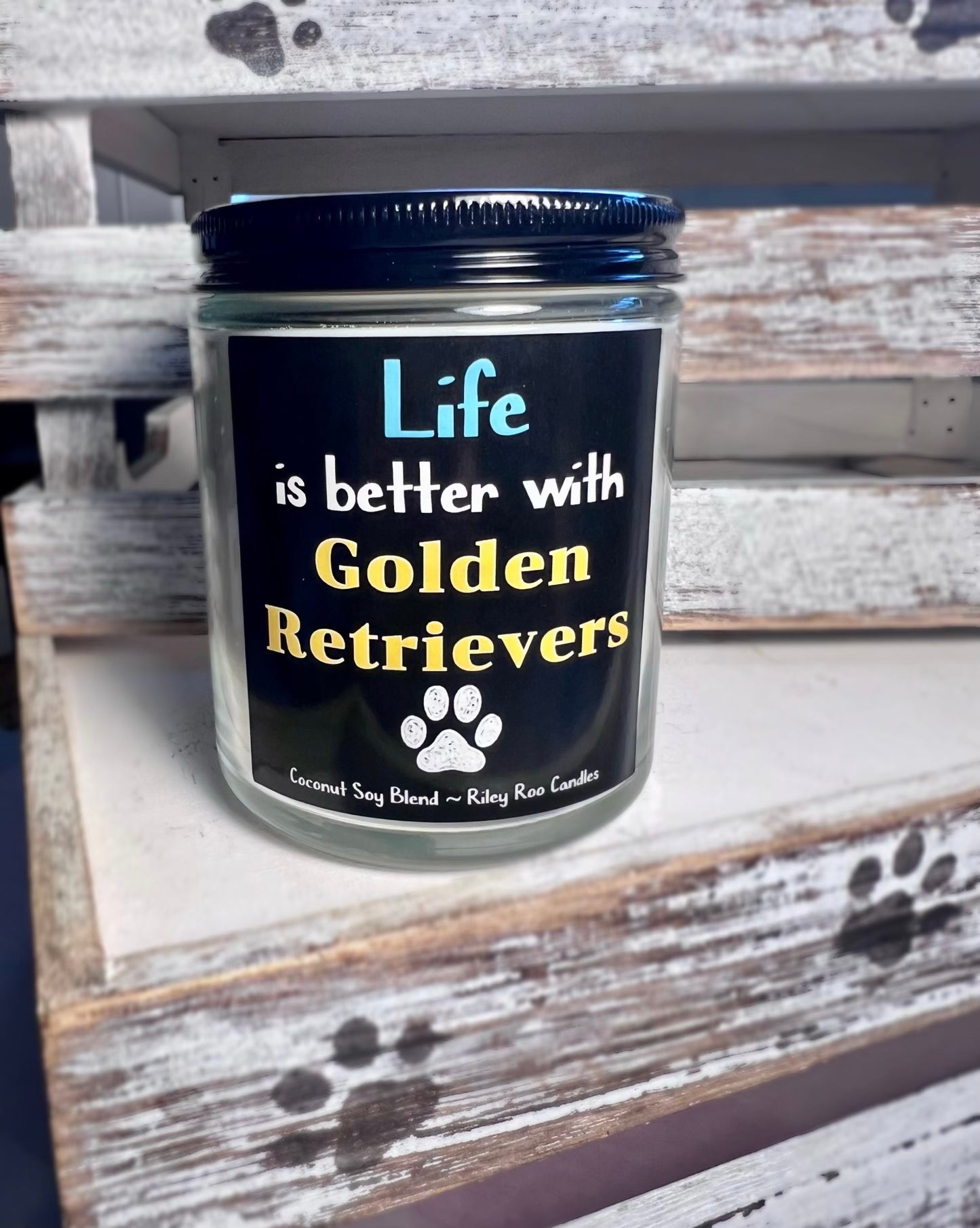 Pet themed dog candle - hand poured soy blend