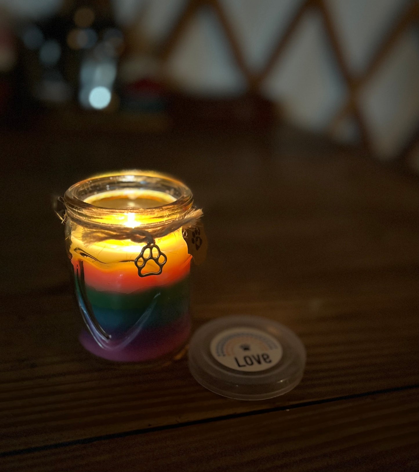 Rainbow Heart -  Pet Themed Soy Candle