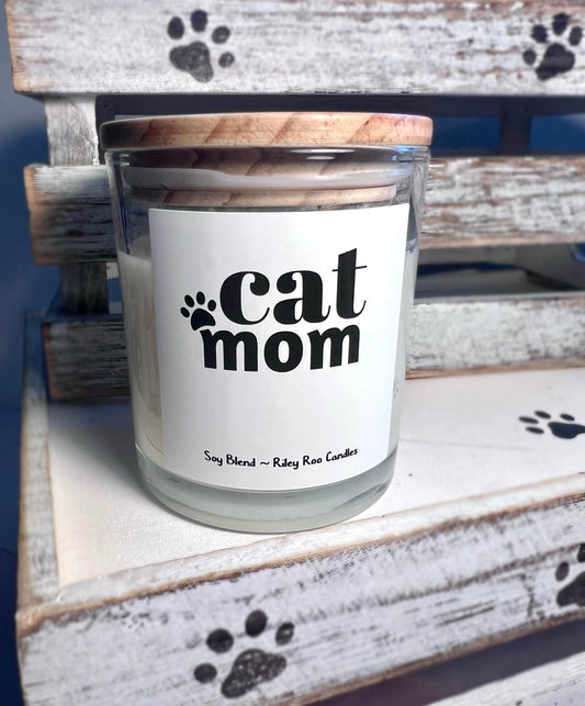 Cat Mom Candle 8oz - Cat Themed Soy Candle