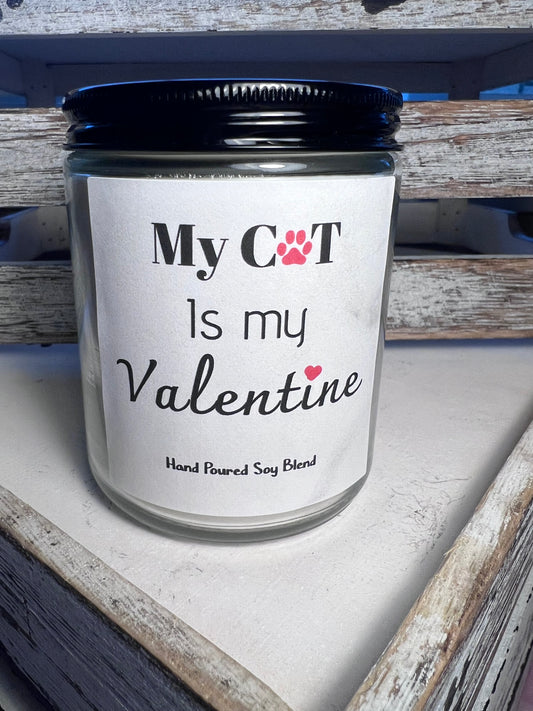 Pet themed cat candle - hand poured soy blend