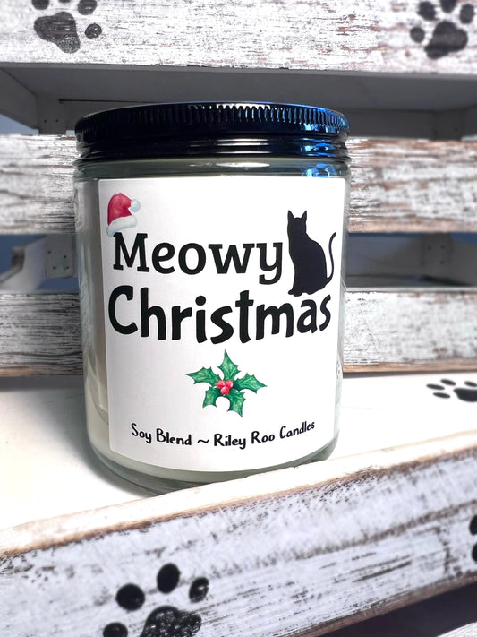 Cat themed soy candle - hand poured