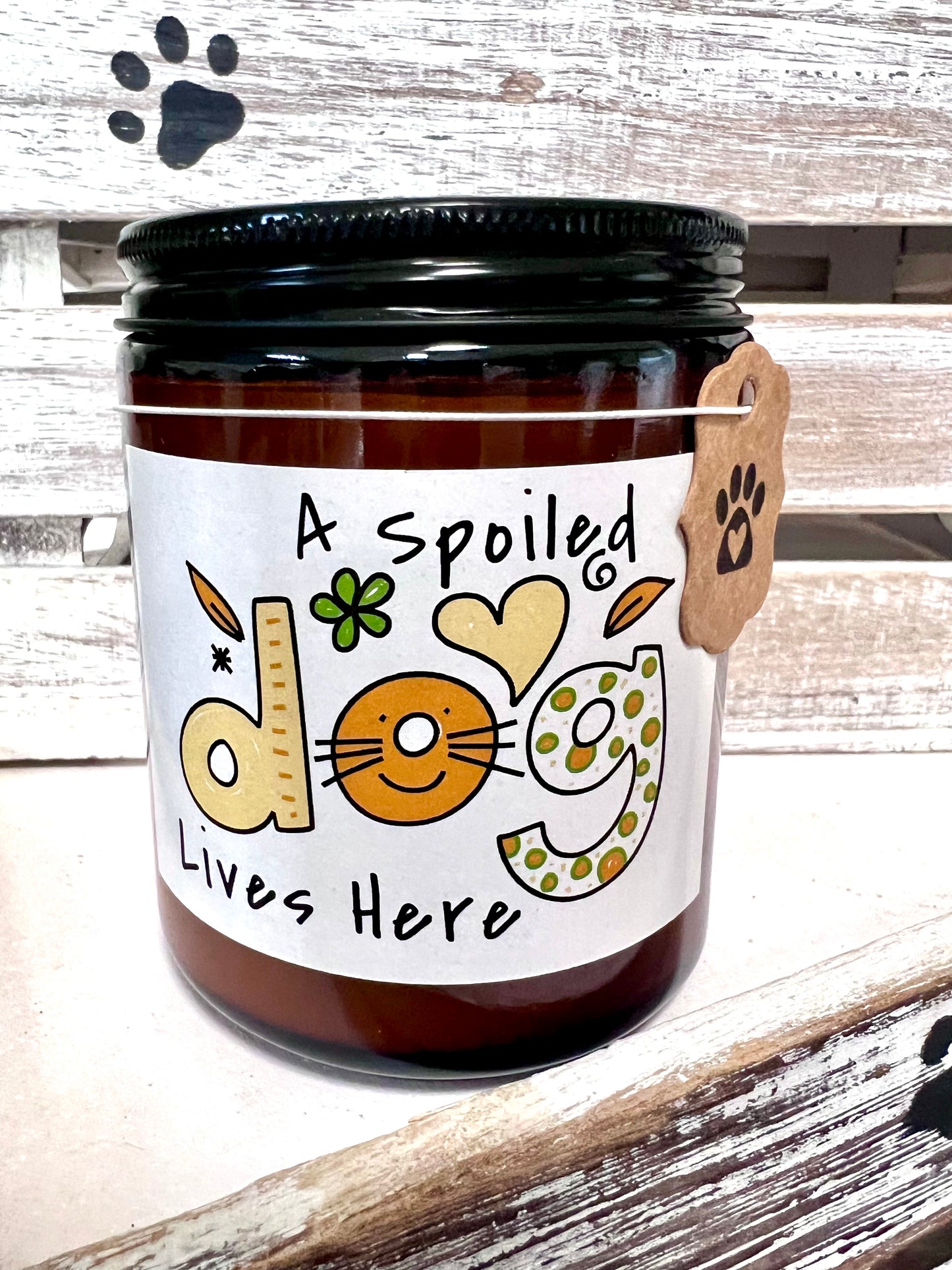 Pet themed soy candle - hand poured 
