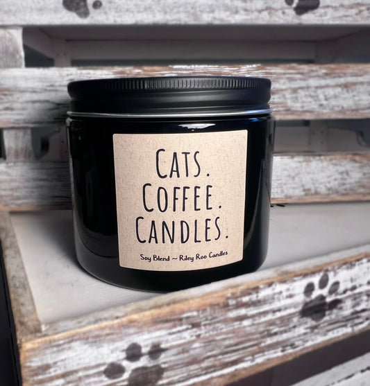 Cat themed soy candles - hand poured