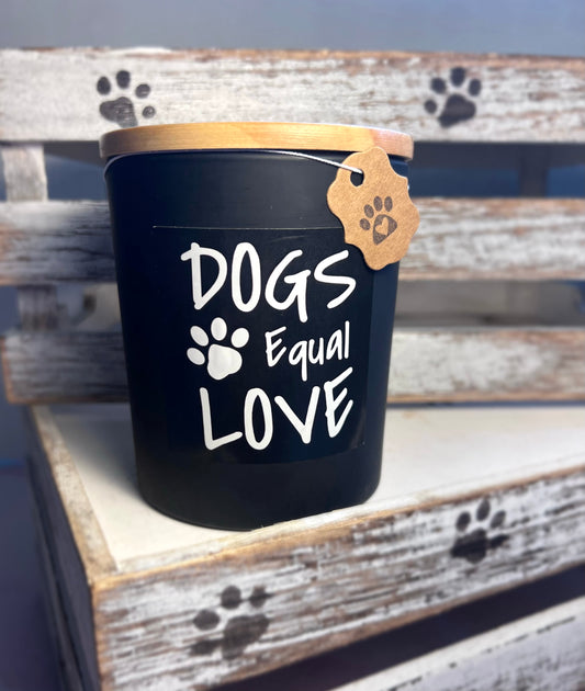 Dog themed soy candle - hand poured