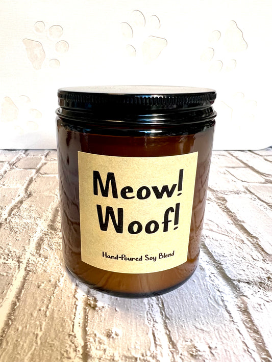 Pet themed coconut soy candle - hand poured