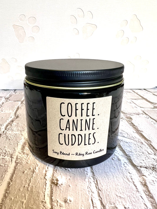 Coffee Canine Cuddles 12oz Jar - Pet Themed Soy Candle