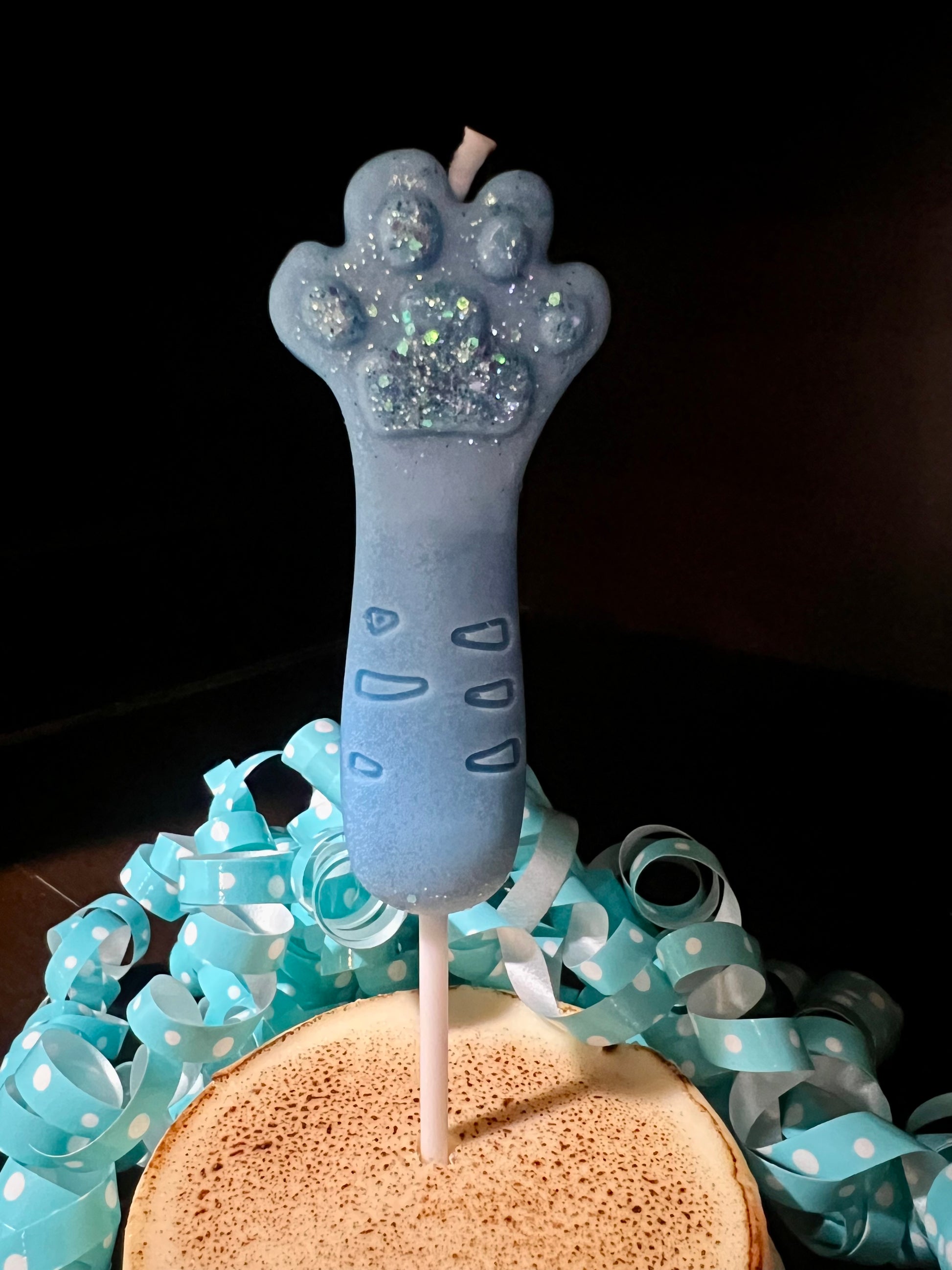 Cat birthday candle - hand poured