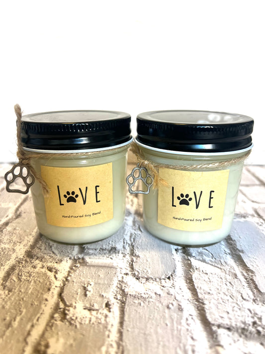 Pet themed soy candle - hand poured