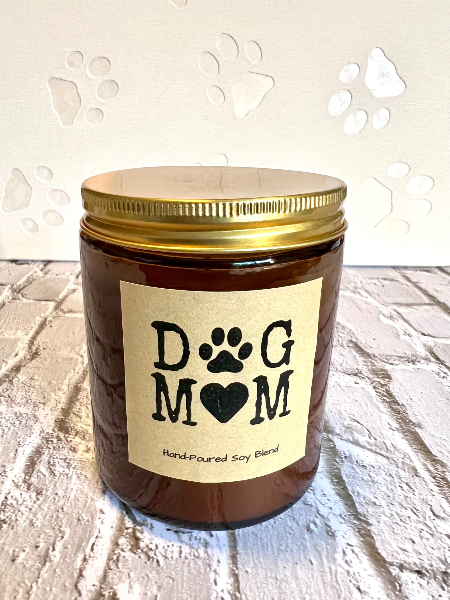 Dog themed coconut soy candle - hand poured