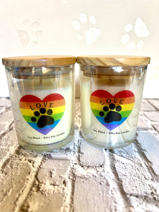 Pet Fundraiser 6oz Pride Love Candle - Pet Themed Soy Candle