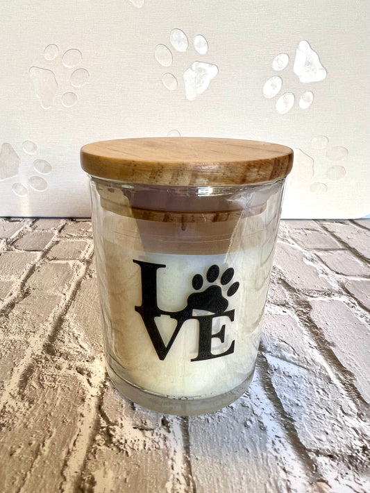 Pet themed coconut soy candle - hand poured