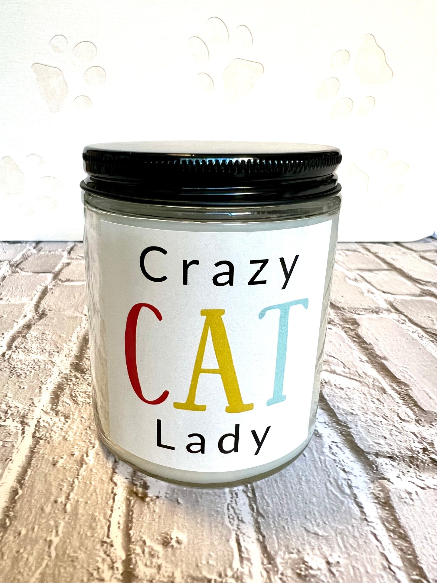 Cat themed coconut soy candle - hand poured