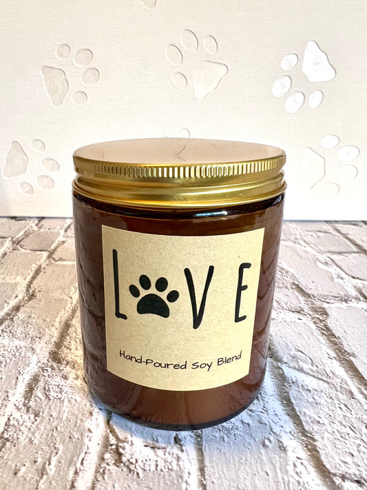 Pet themed coconut candle - hand poured