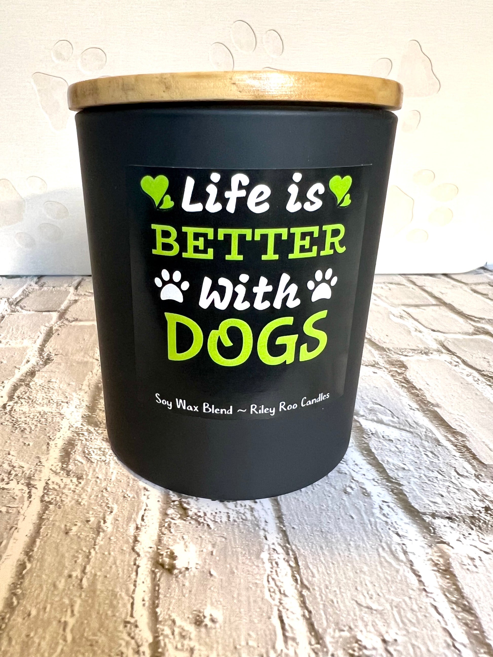 Dog themed coconut soy candle - hand poured