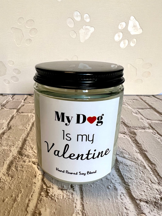 Dog themed coconut soy candle - hand poured