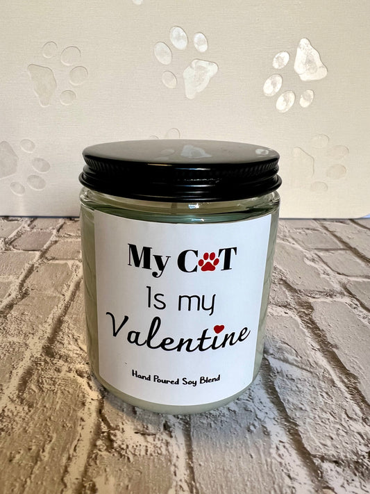 Cat themed coconut soy candle - hand poured