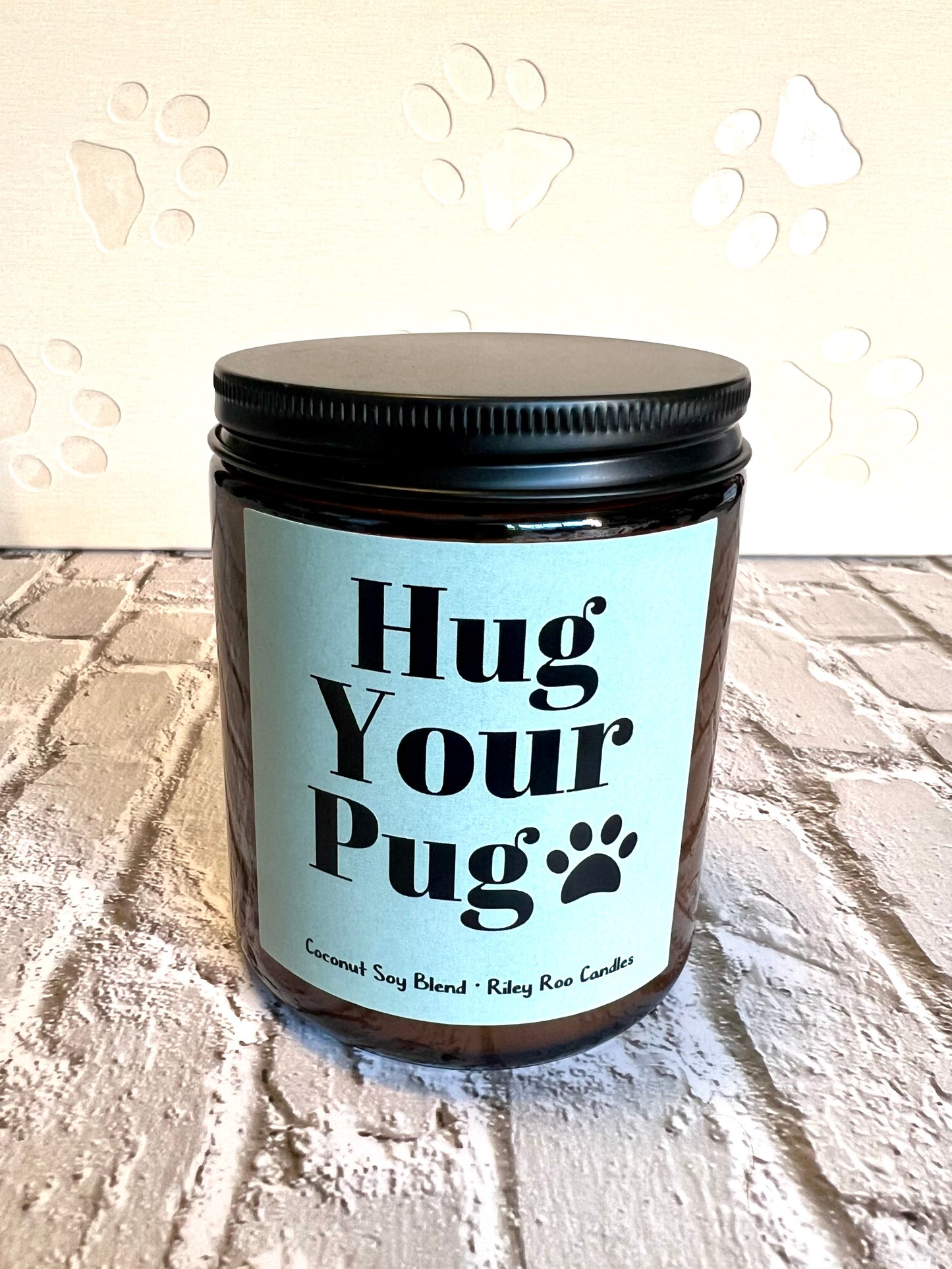 Dog themed coconut soy candle - hand poured