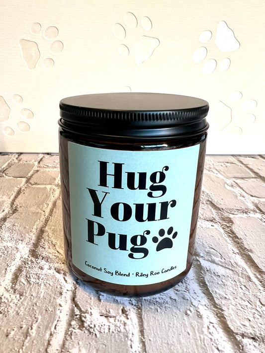 Dog themed coconut soy candle - hand poured