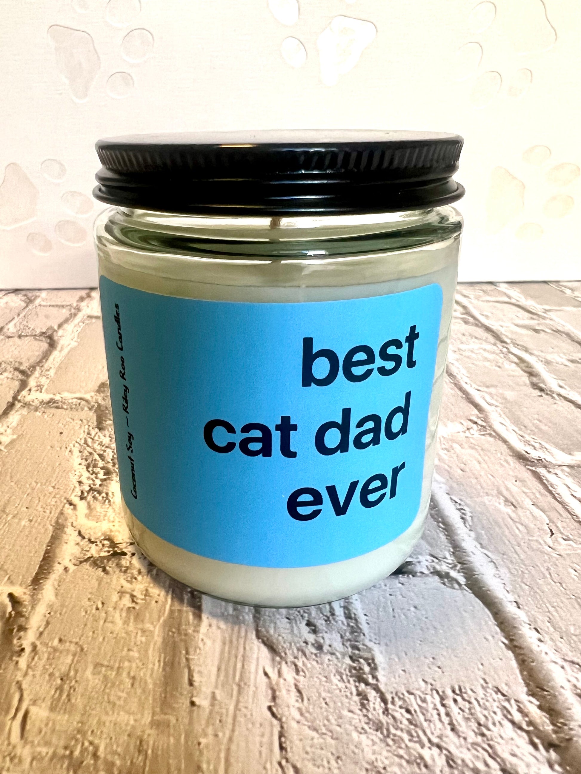 Cat themed soy candle - hand poured