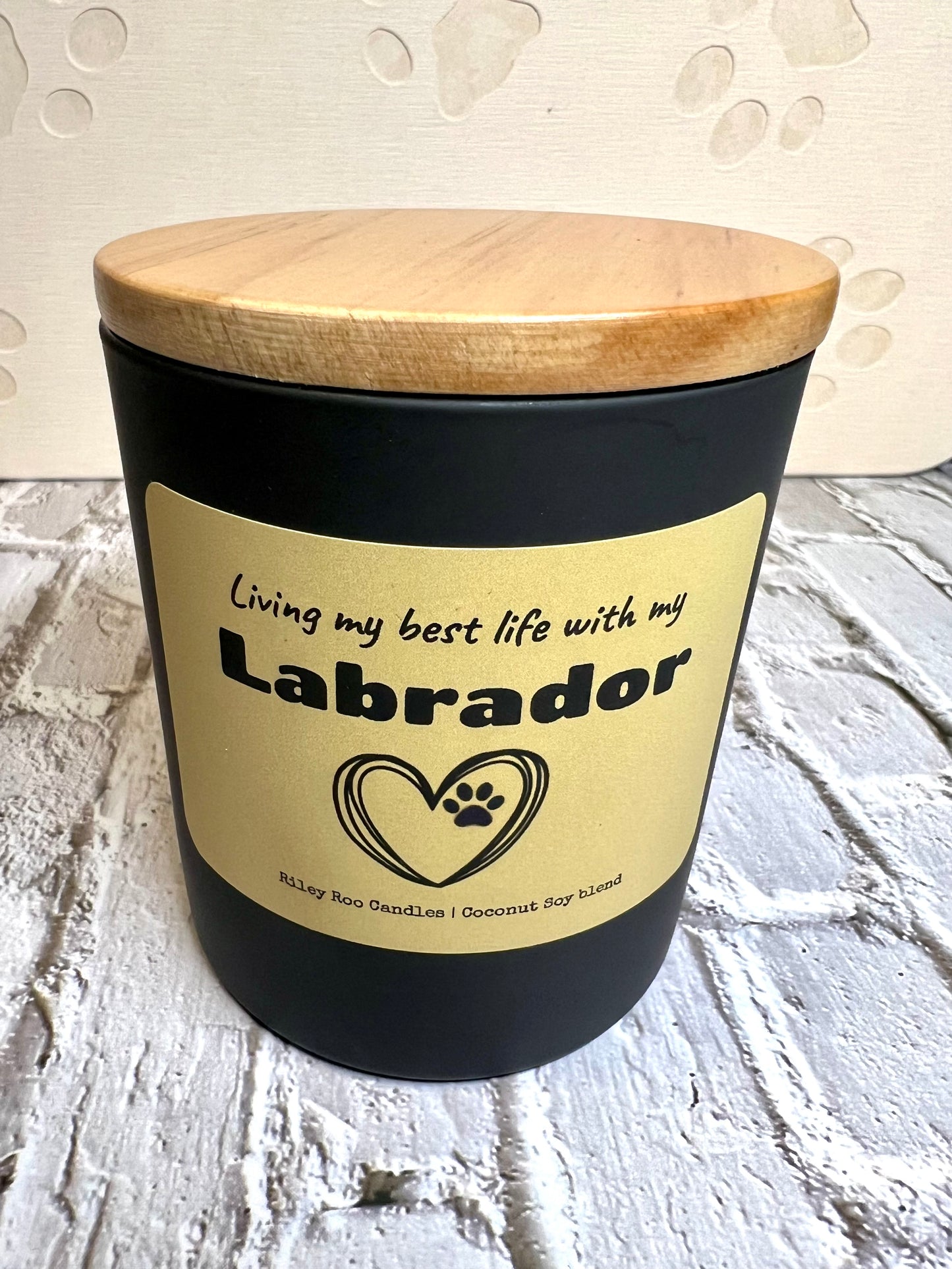Dog themed coconut soy candle - hand poured