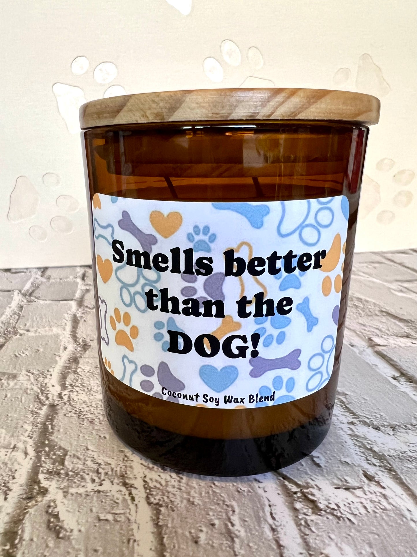 Dog themed coconut soy candle - hand poured