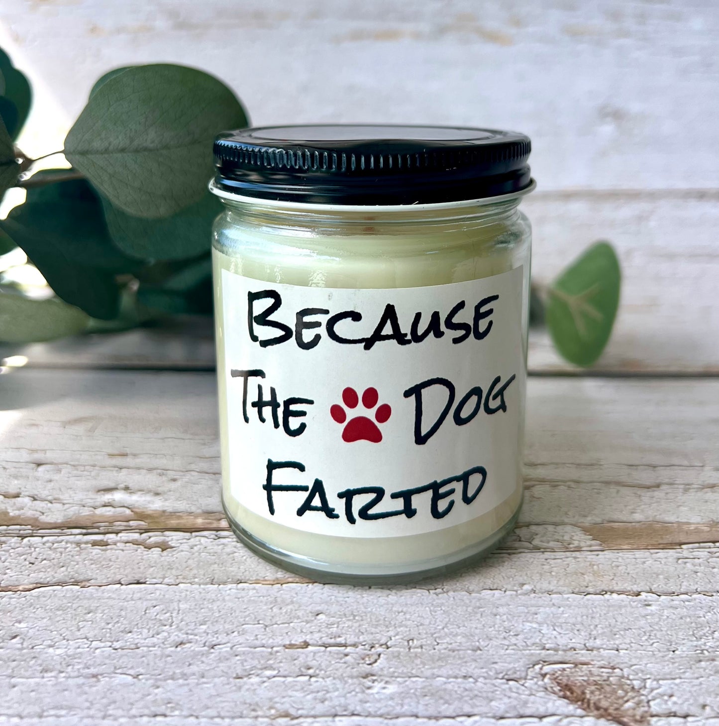 Dog themed coconut soy candle - hand poured