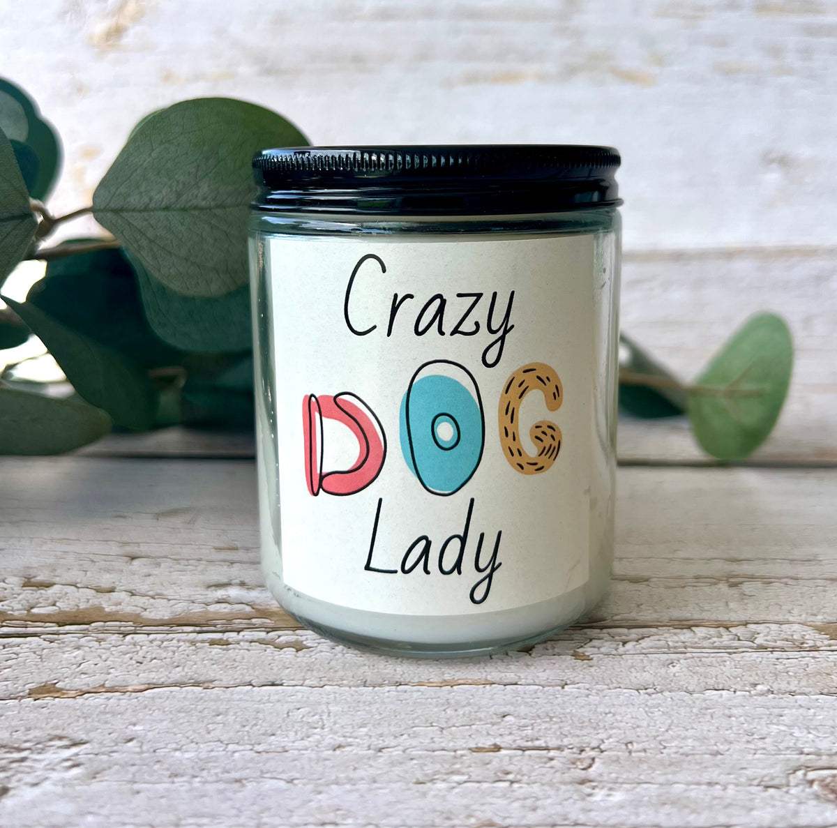 Dog themed coconut soy candle - hand poured