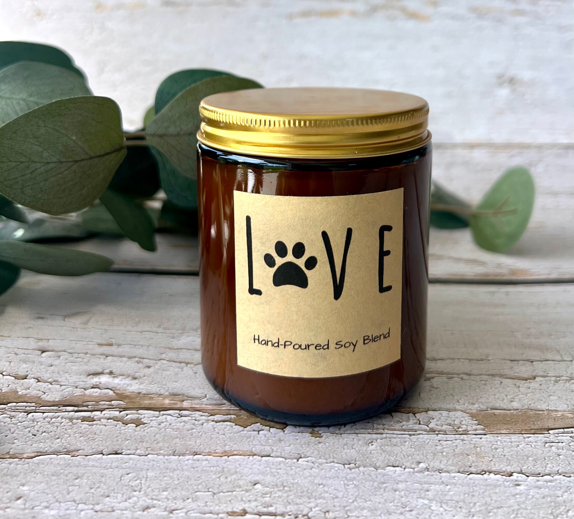 Dog themed coconut soy candle - hand poured