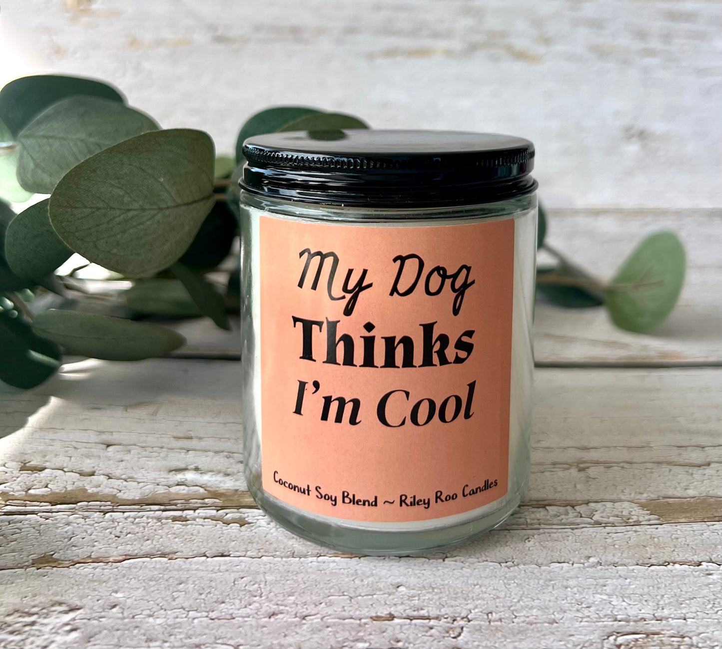 Dog themed coconut soy candle - hand poured