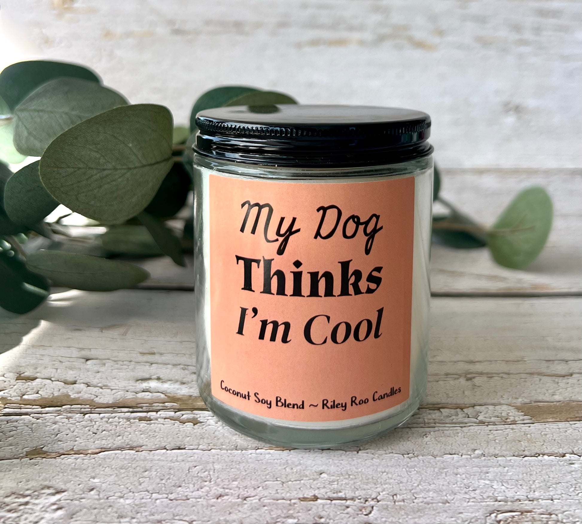 Dog themed coconut soy candle - hand poured