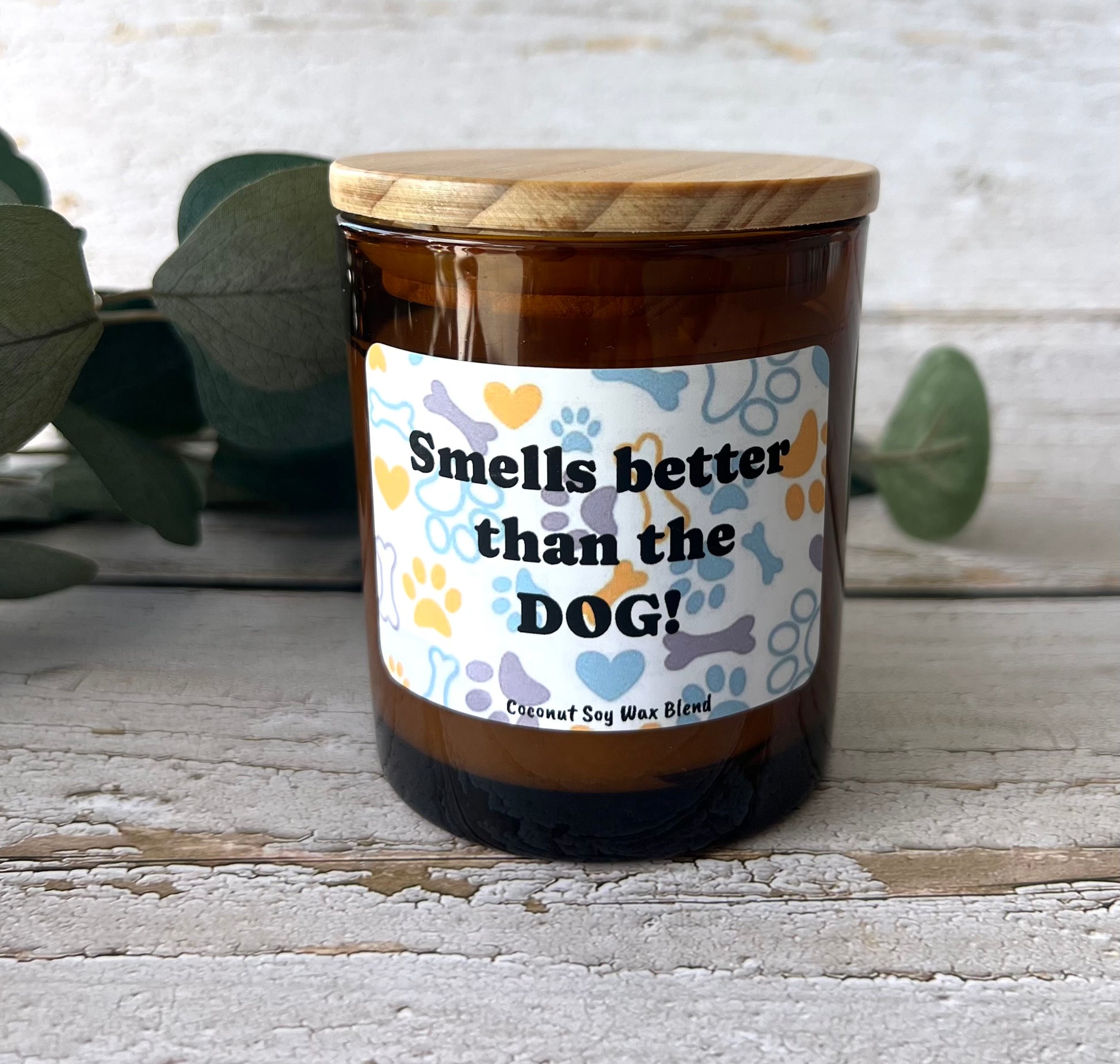 Dog themed coconut soy candle - hand poured