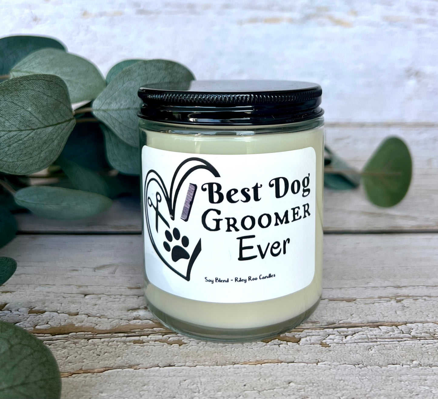 Dog themed coconut soy candle - hand poured