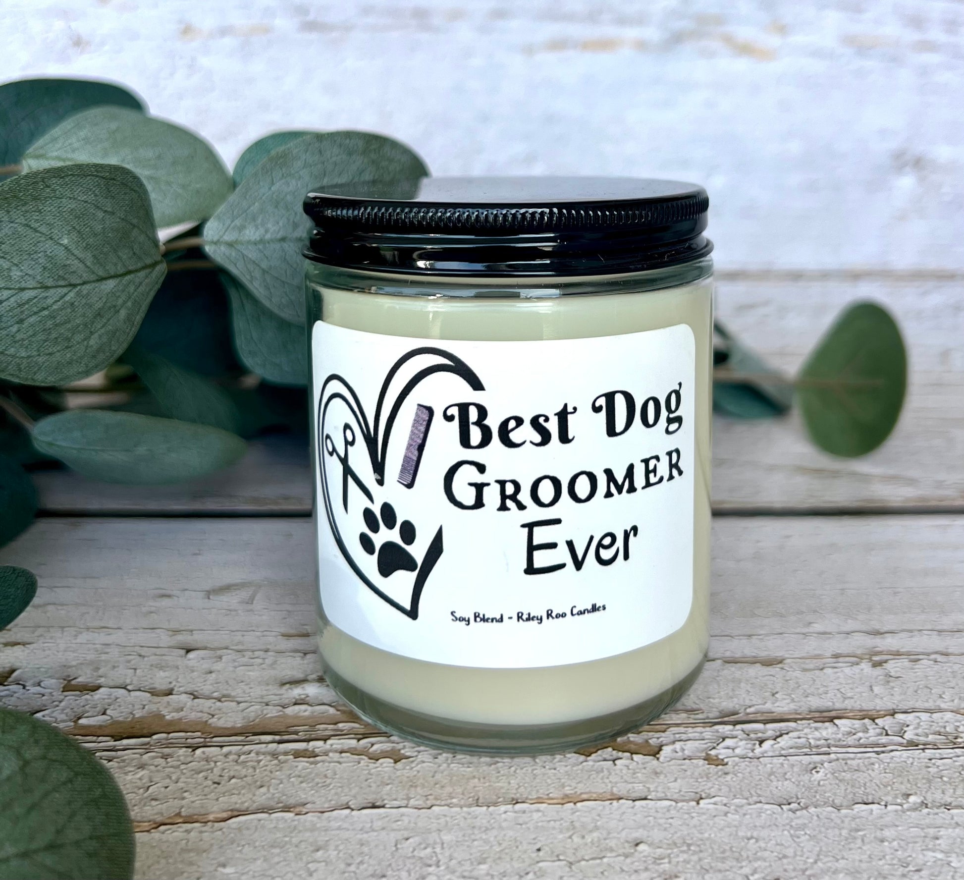 Dog themed coconut soy candle - hand poured