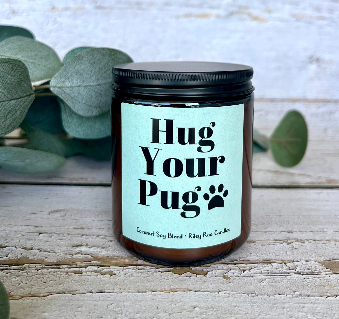 Dog themed coconut soy candle - hand poured