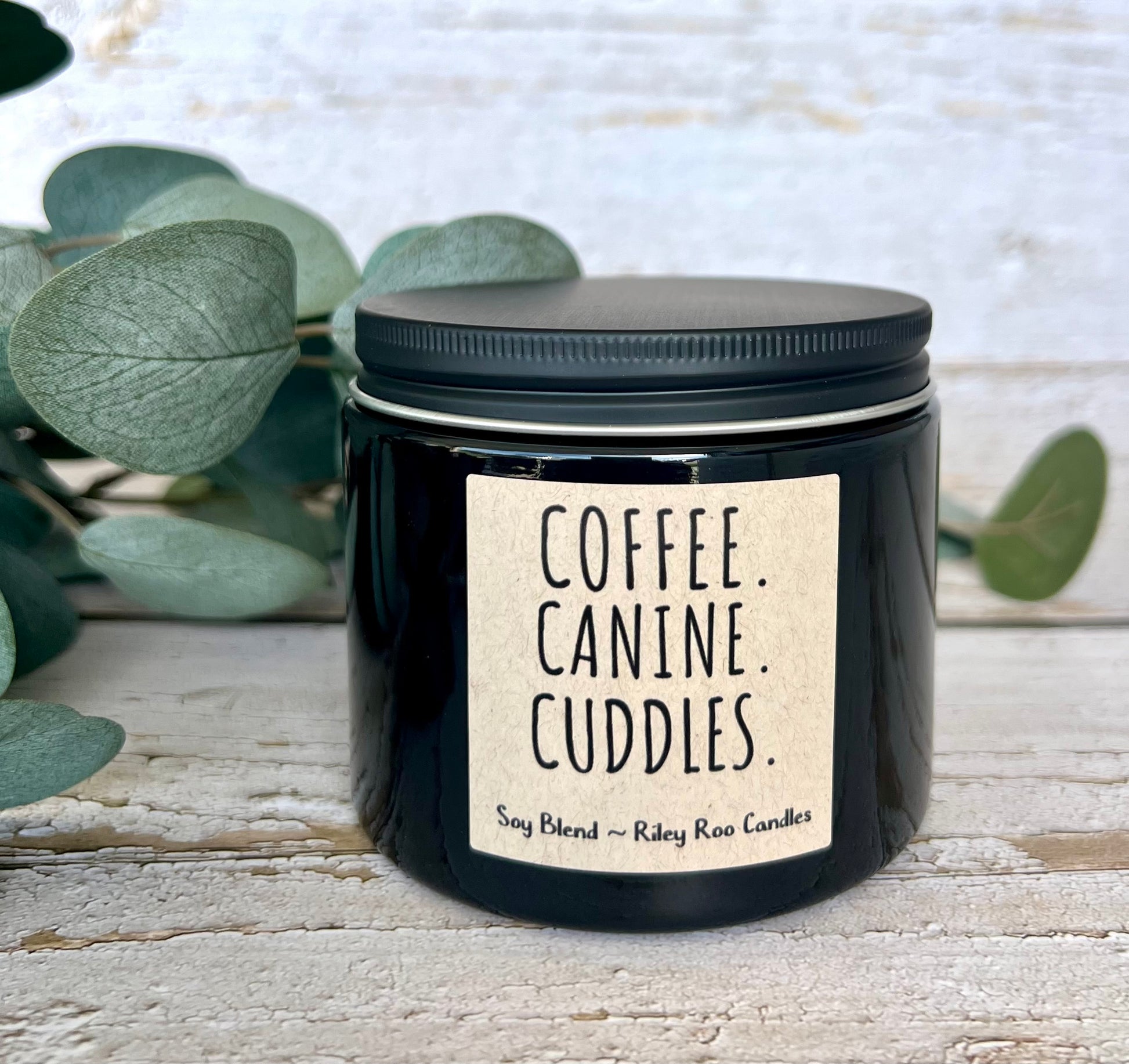 Dog themed coconut soy candle - hand poured