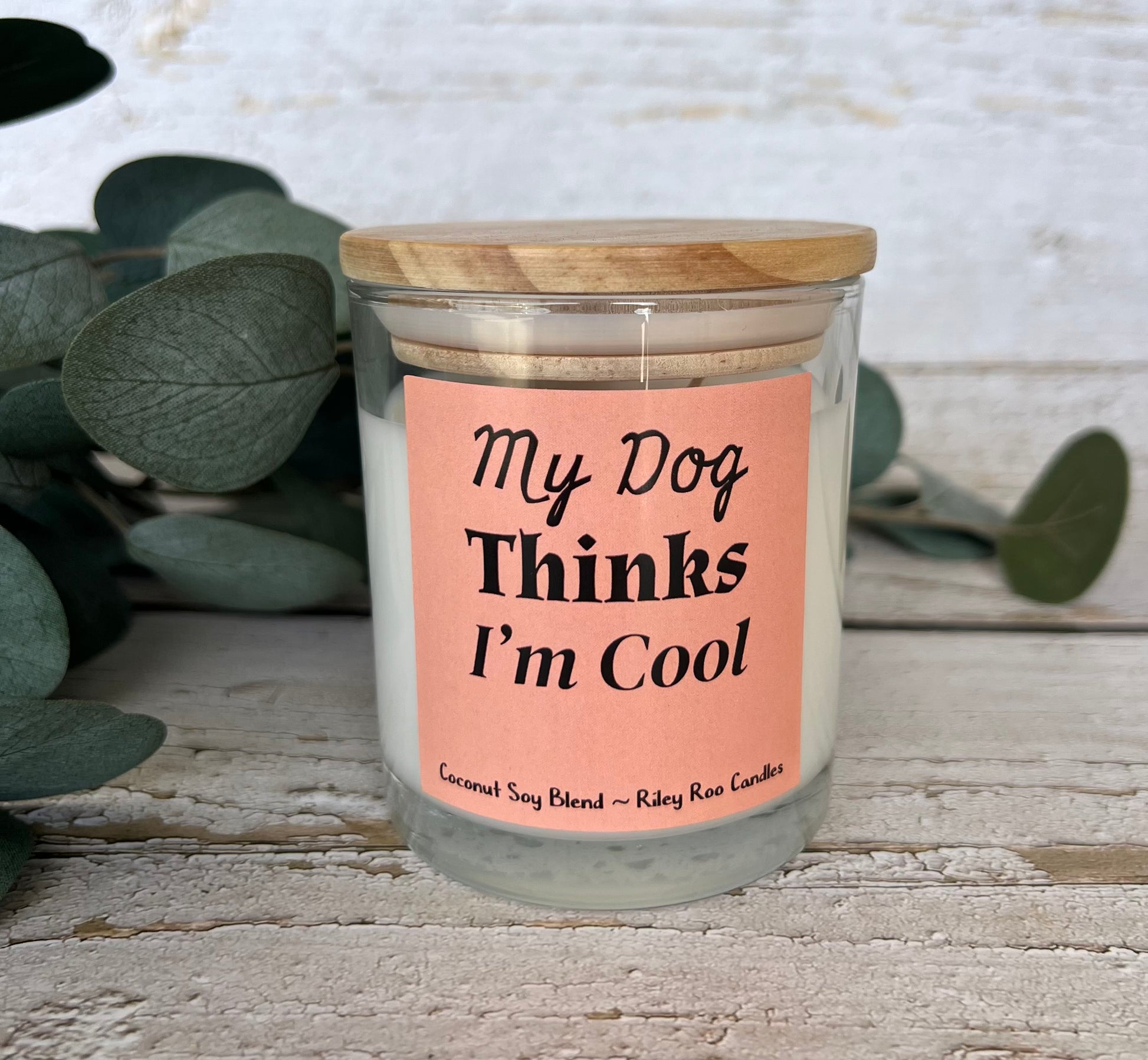 Dog themed coconut soy candle - hand poured