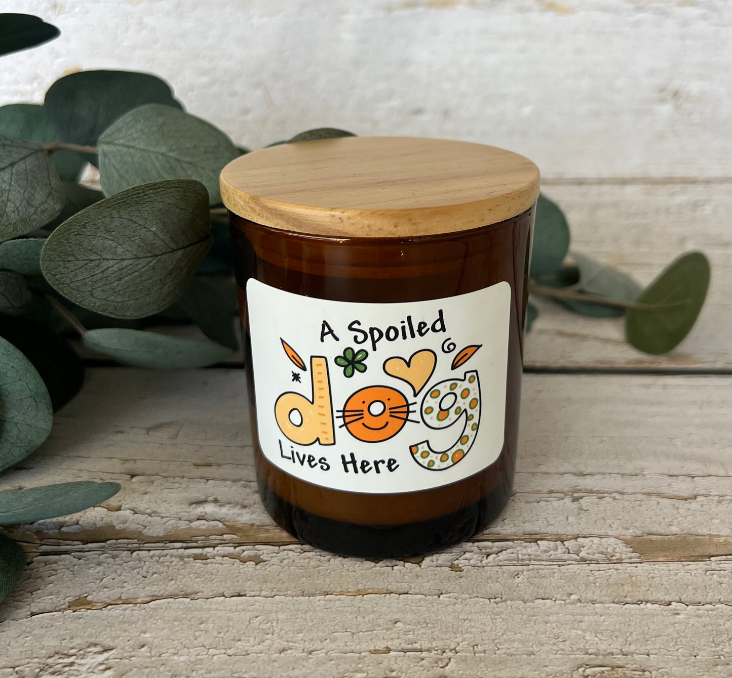 Dog themed coconut soy candle - hand poured