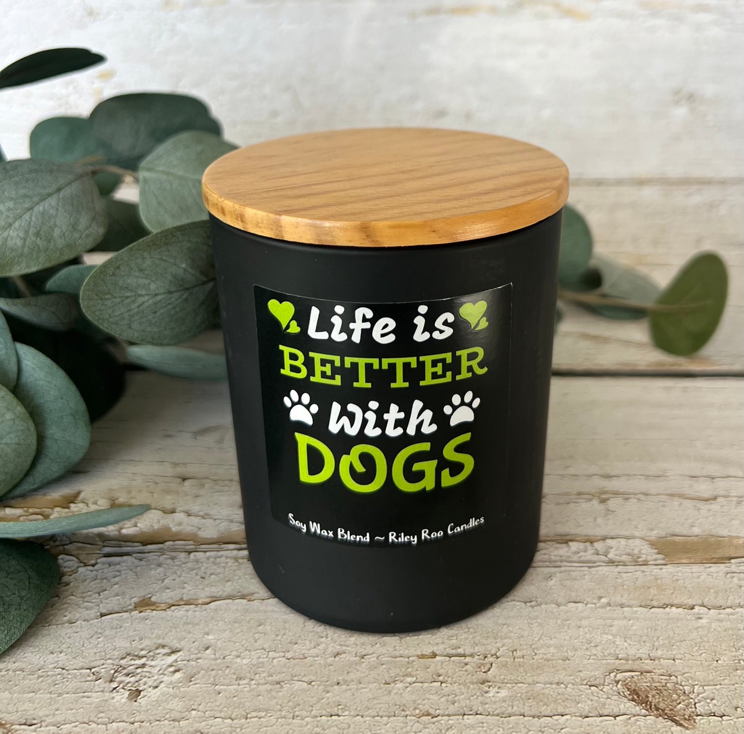 Dog themed coconut soy candle - hand poured