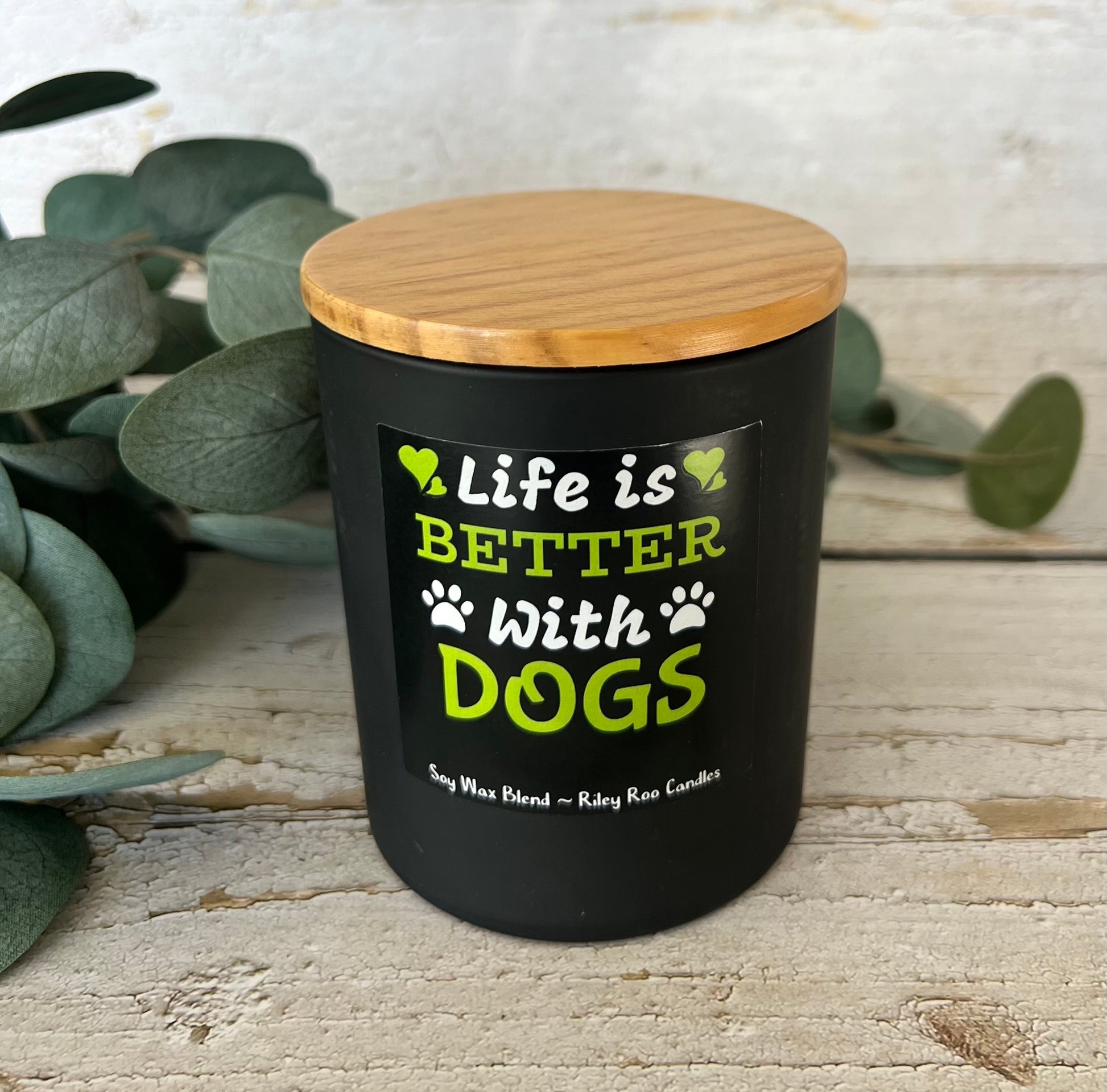 Dog themed coconut soy candle - hand poured