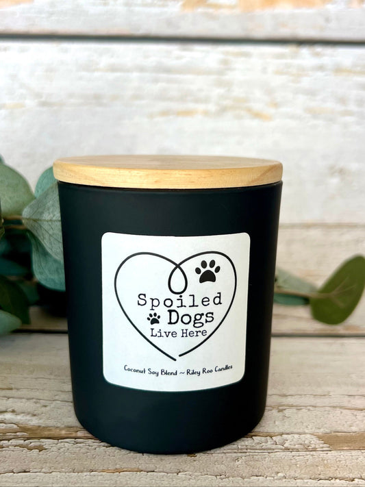 Dog themed coconut soy candle - hand poured