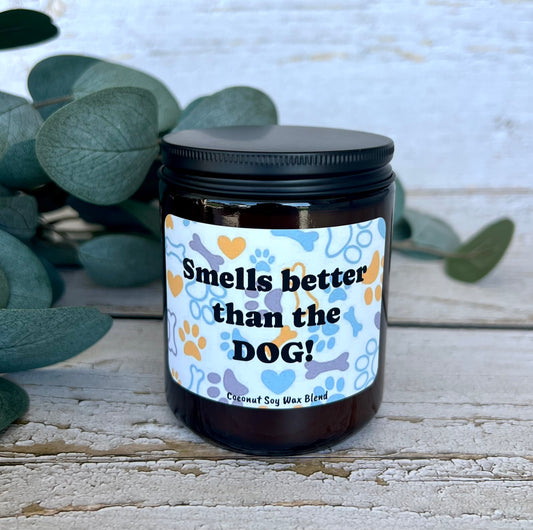 Dog Themed Coconut Soy Candle - hand poured