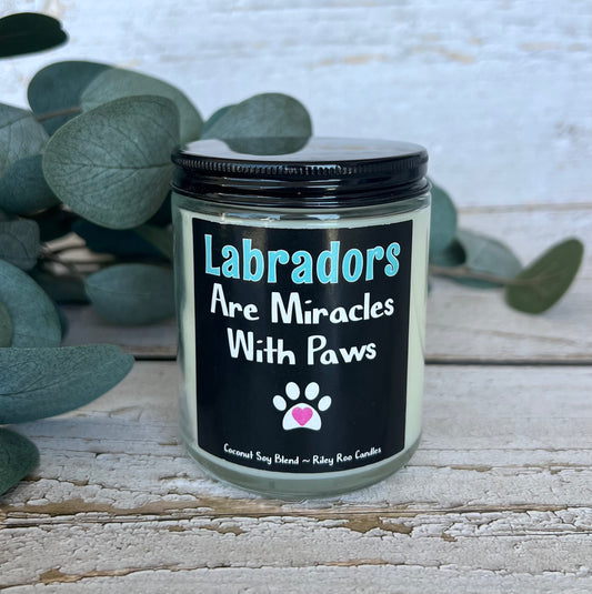 Dog themed coconut soy candle - hand poured