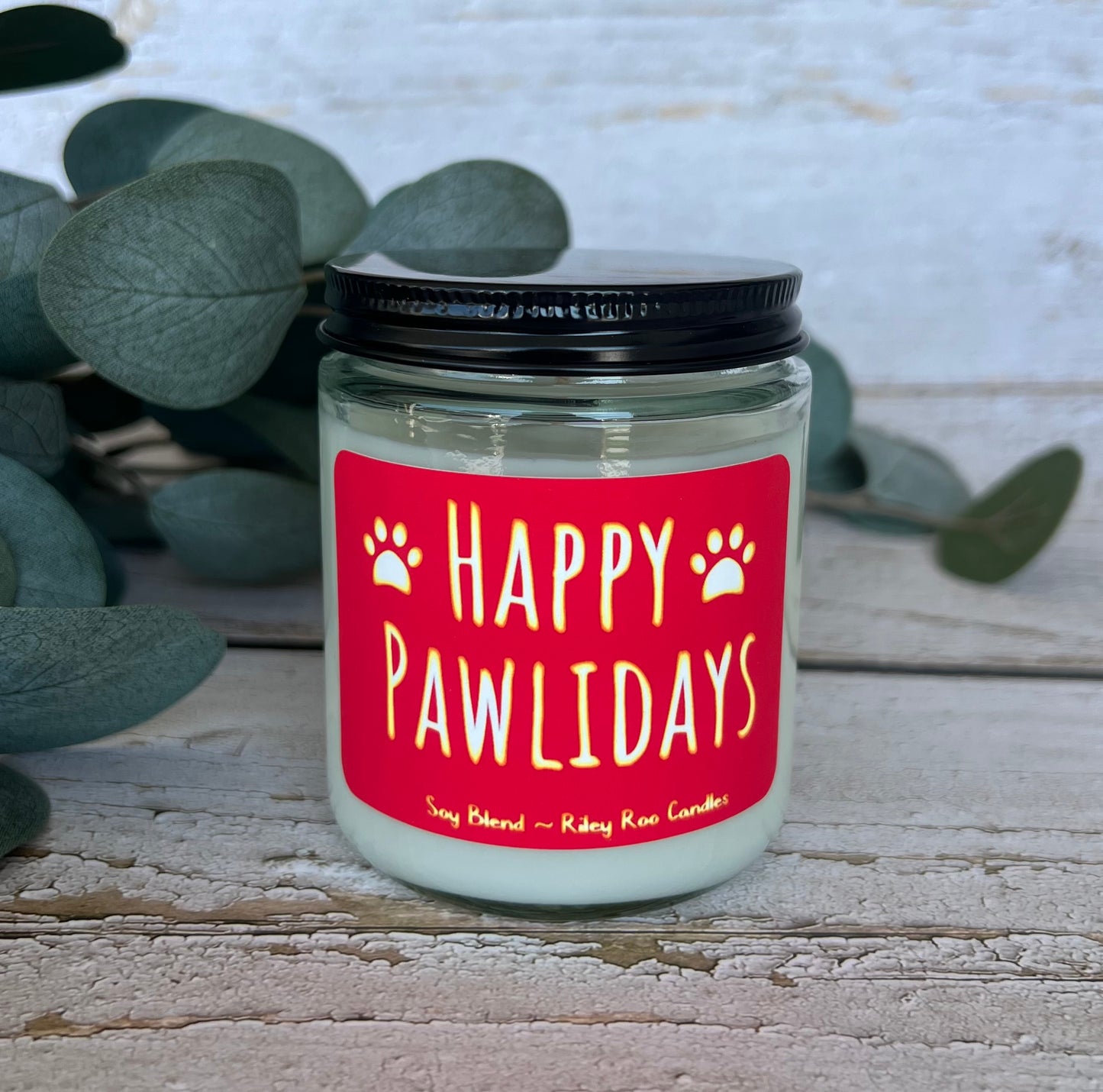 Dog themed coconut soy candle - hand poured