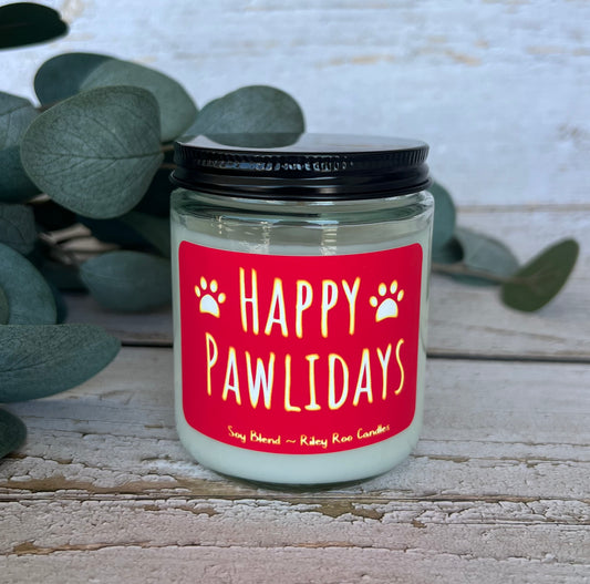 Dog themed coconut soy candle - hand poured