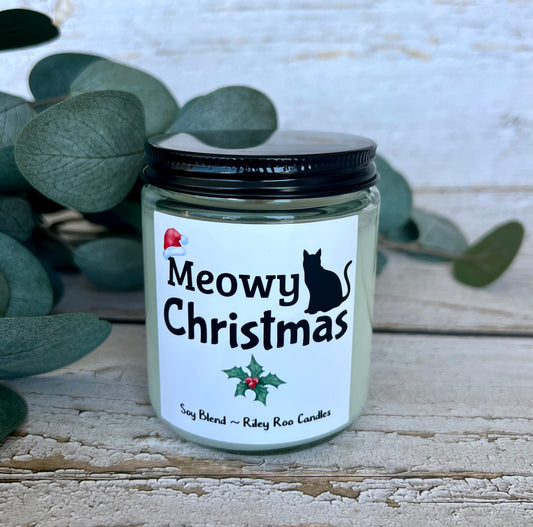Cat themed coconut soy candle - hand poured