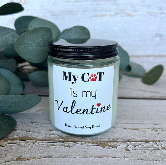 Cat themed coconut soy candle - hand poured